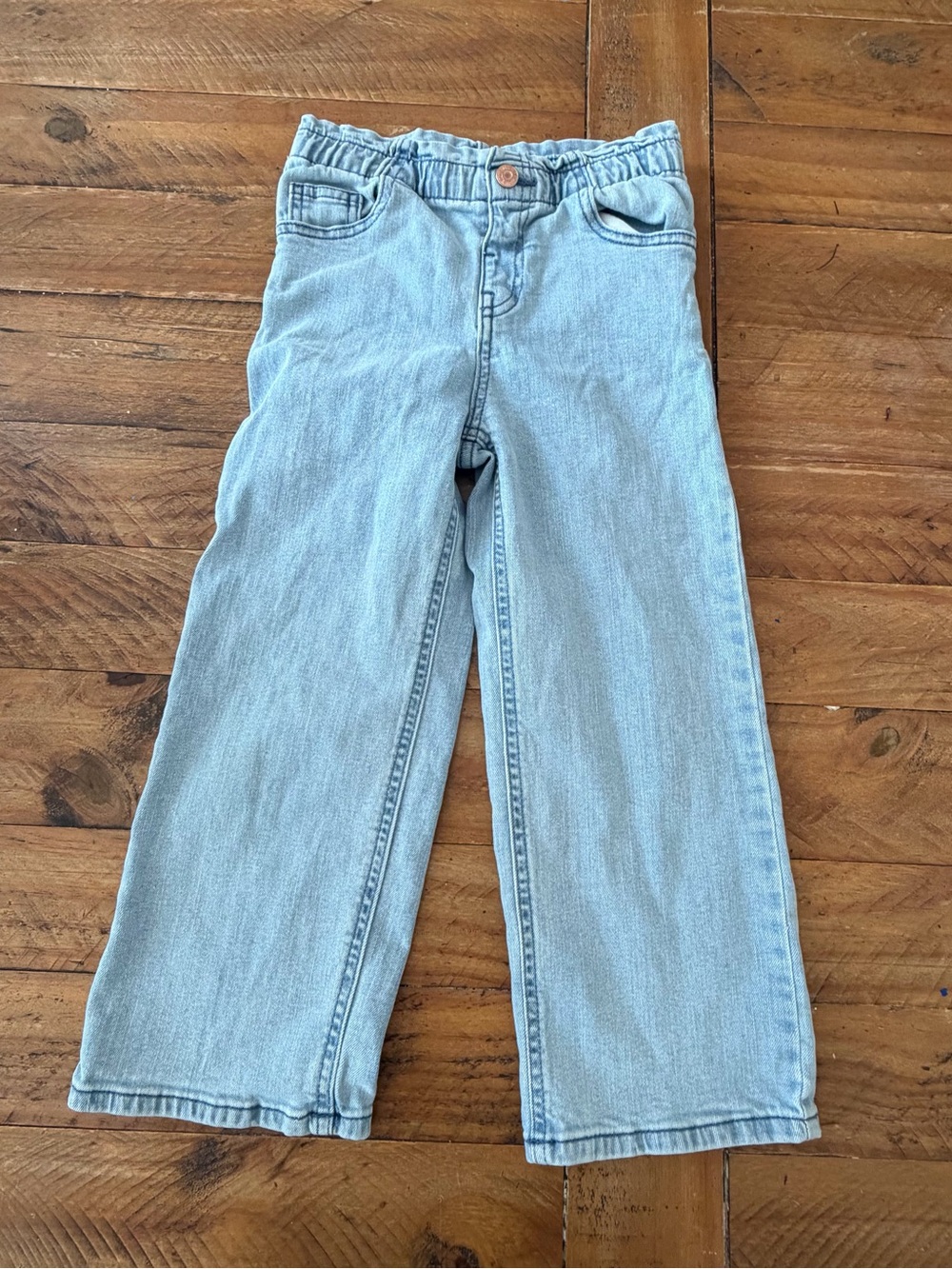 okie dokie Light Blue Elastic Waist Denim Pants